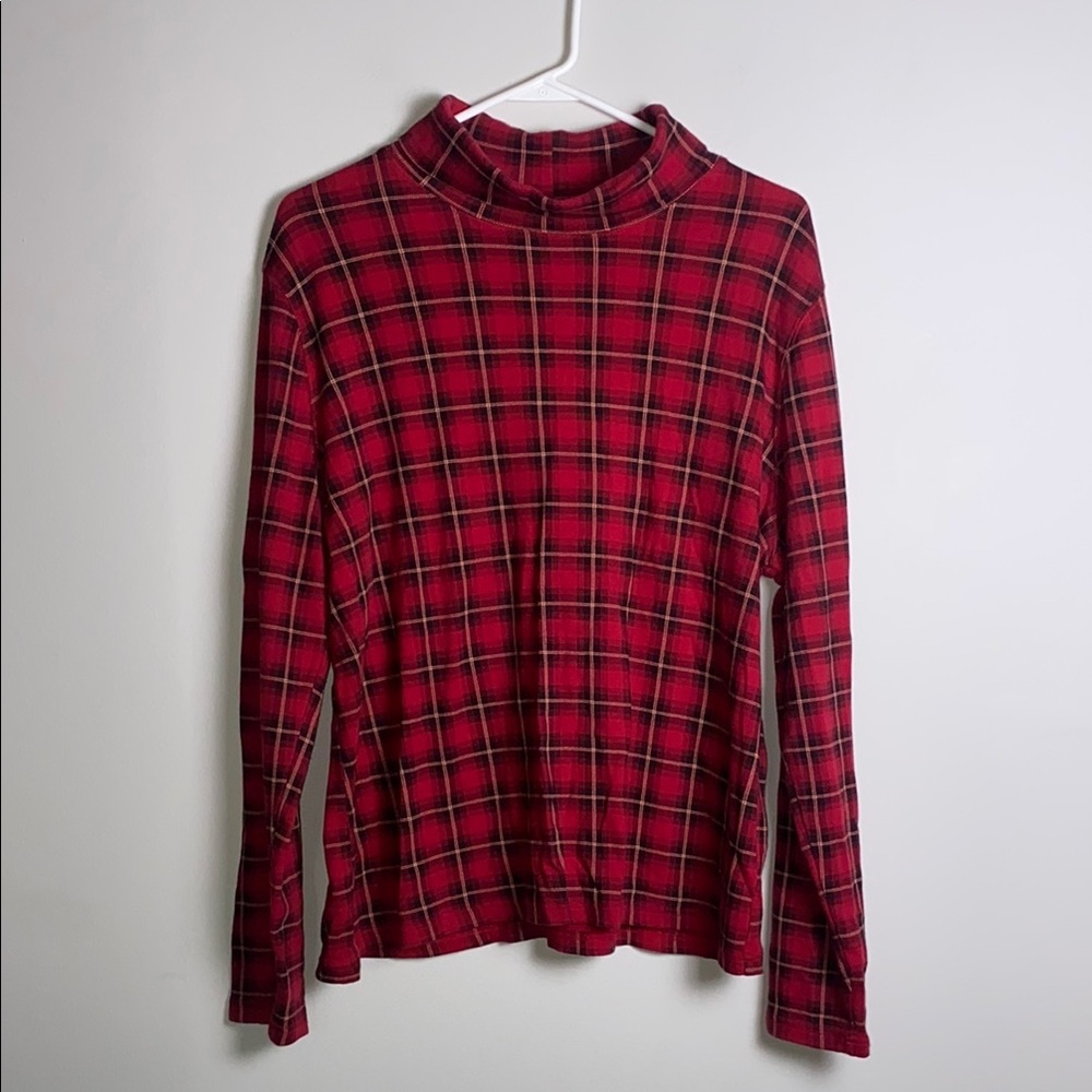 Studio Works Red Fitted Mock Neck Blouse